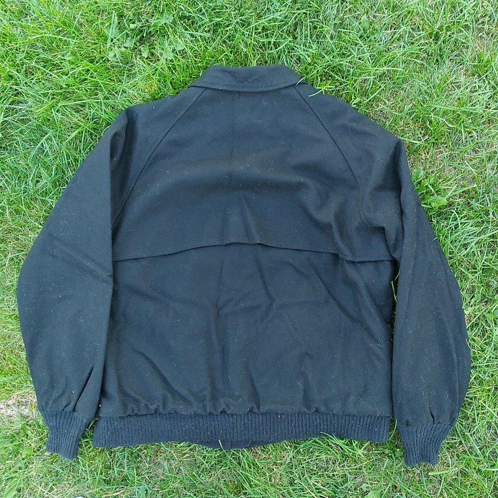 Vintage Pendleton Black Wool Blue Plaid Bomber Ja… - image 4